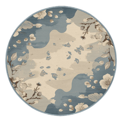 Machine Washable Pascasio Cherry Blossom Petals Traditional Floral Rug in Beige –  Binding