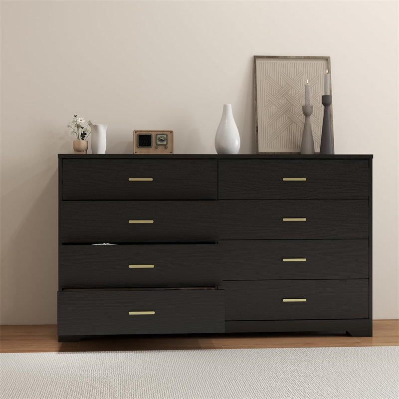 8 - Drawer Chest of Drawers, Black