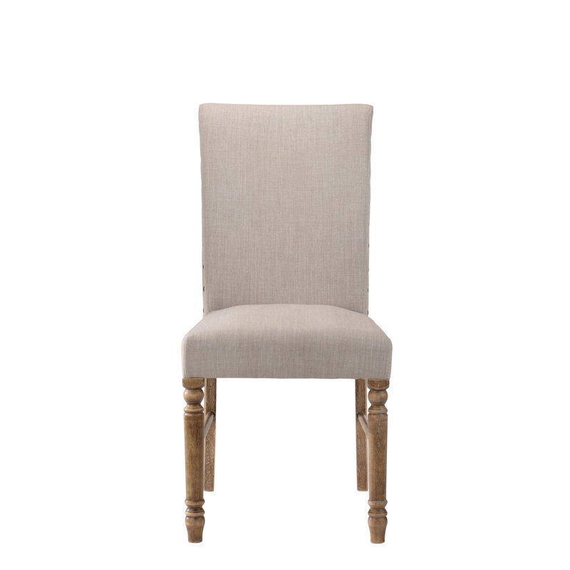 Chaises d'appoint Leventis en lin crème et chêne vieilli
