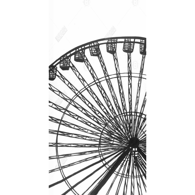 Monochrome ferris wheel - 15.75"x31.50" Desk mat