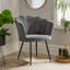 Bruning Scallop Velvet Barrel Accent Chair-1088046555