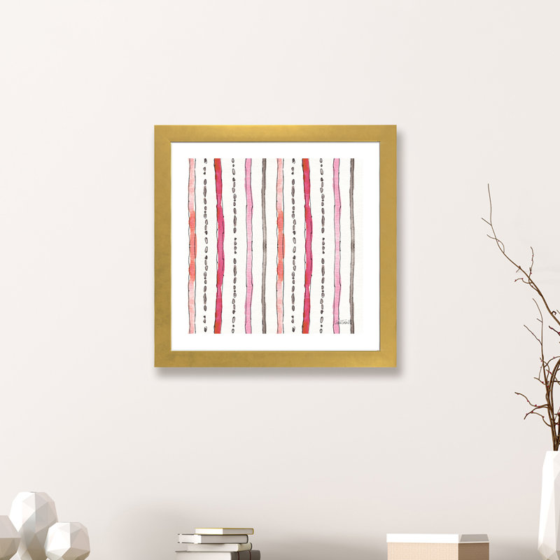 Art sur motif chic accents vi, H 24 po x l 24 po x P 1 po, Papier encadré doré
