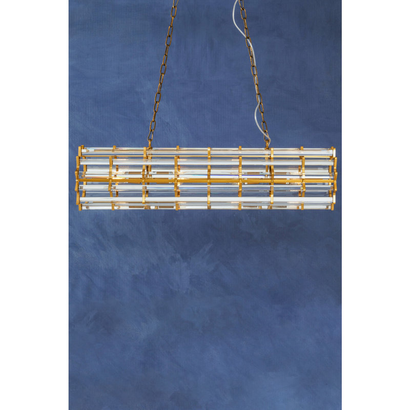 Anabranch 8 - Light Square/Rectangle Pendant, Brass