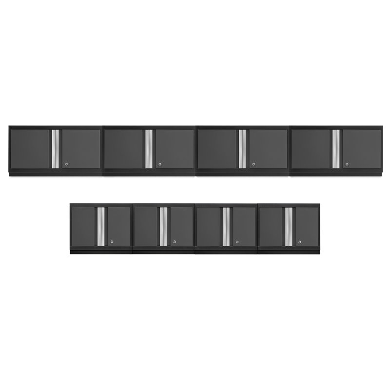 Ensemble de 8 armoires de rangement murales, Gris