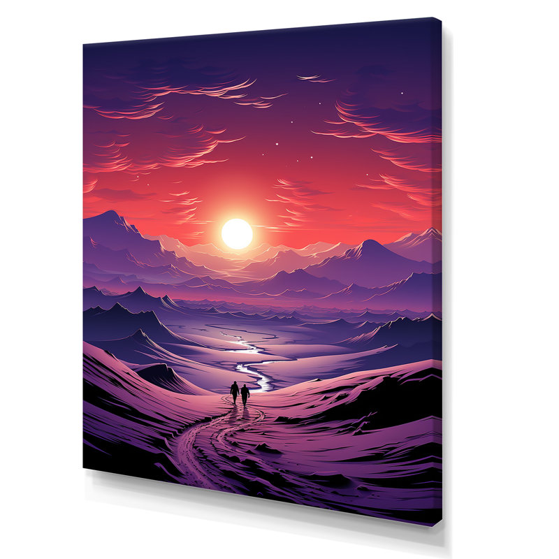 Améthyste «Desert Sands Journey I» - art mural désert, Toile tendue, H 44 po x l 34 po x P 1,5 po
