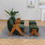 Upholstered Chenille Armchair With Footstool-488585403-503314698