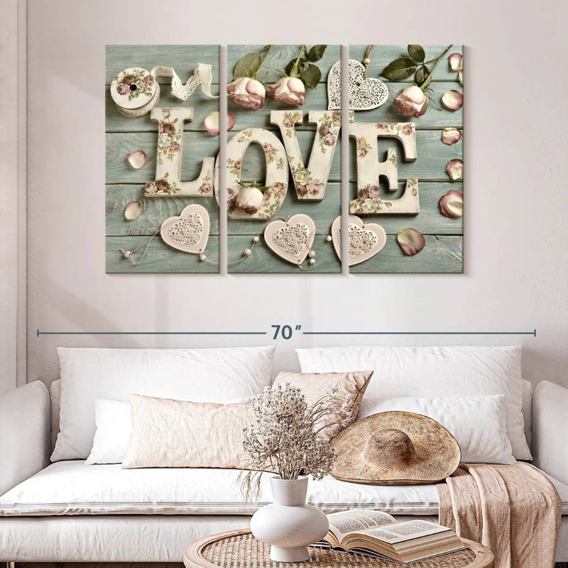 Shabby Elegance Love Wall Sign, 32" H x 50" W