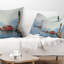 Bateaux de pêche dans le port - Coussin décoratif à imprimé paysage