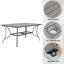 Table de salle à manger rectangulaire en aluminium l 60 po x P 36 po avec trou pour parasol
