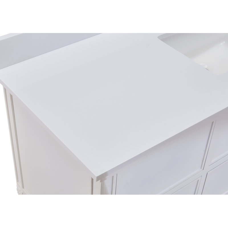 Viterbo 61"  Bathroom Vanity Countertop In Milano White With Sink