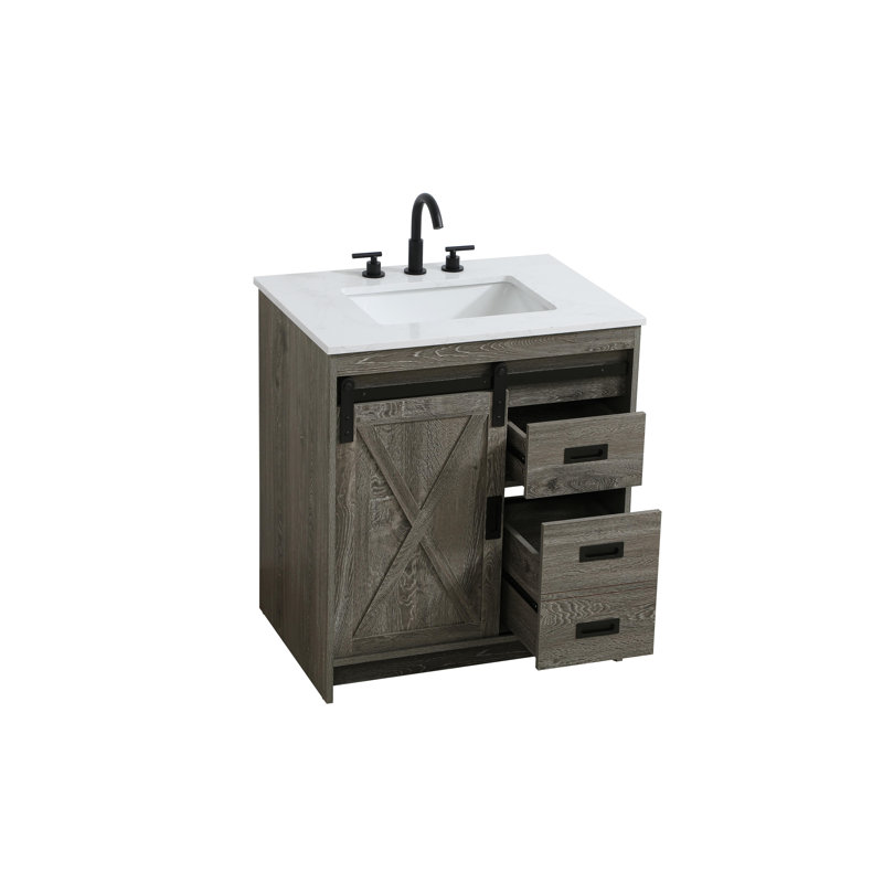 Meuble-lavabo simple 30 po Boden, Gris rustique