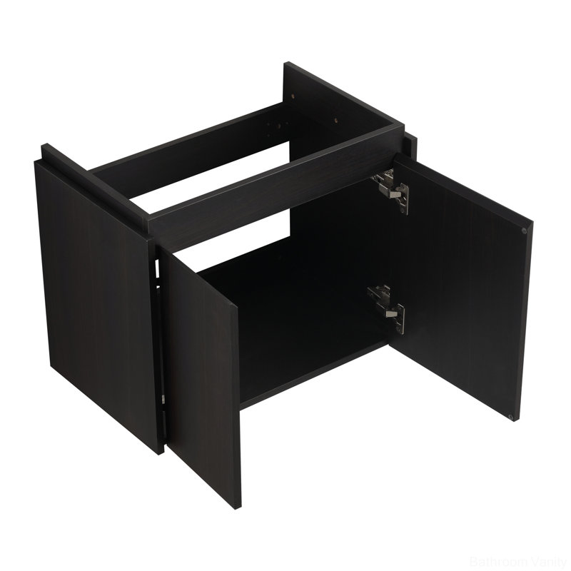 Takeyuki  Bathroom Vanity with Basin, Wall Mounted Floating Vanity Sink Combo, Black