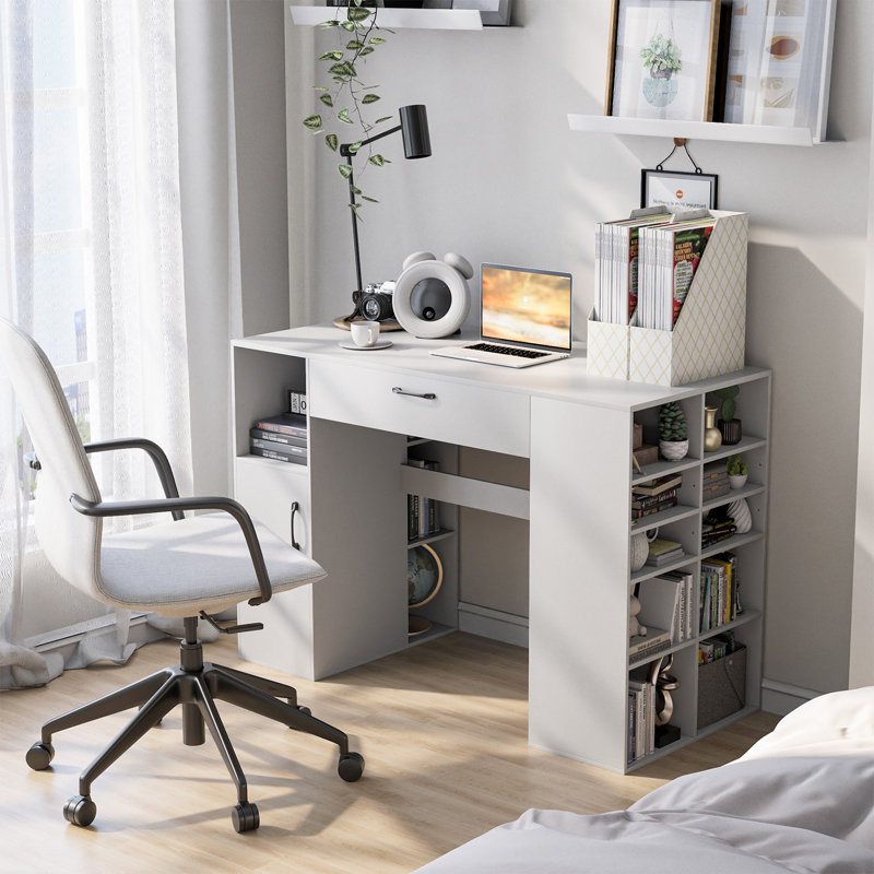 Najha 135cm x 60cm Solid + Manufactured Wood Sewing Table with Sewing Machine Platform