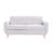66" Square Arm Loveseat, Mid-Century Modern Chenille Couch with Reinforced Iron Frame for Living Room, Easy Assembly-1835513775