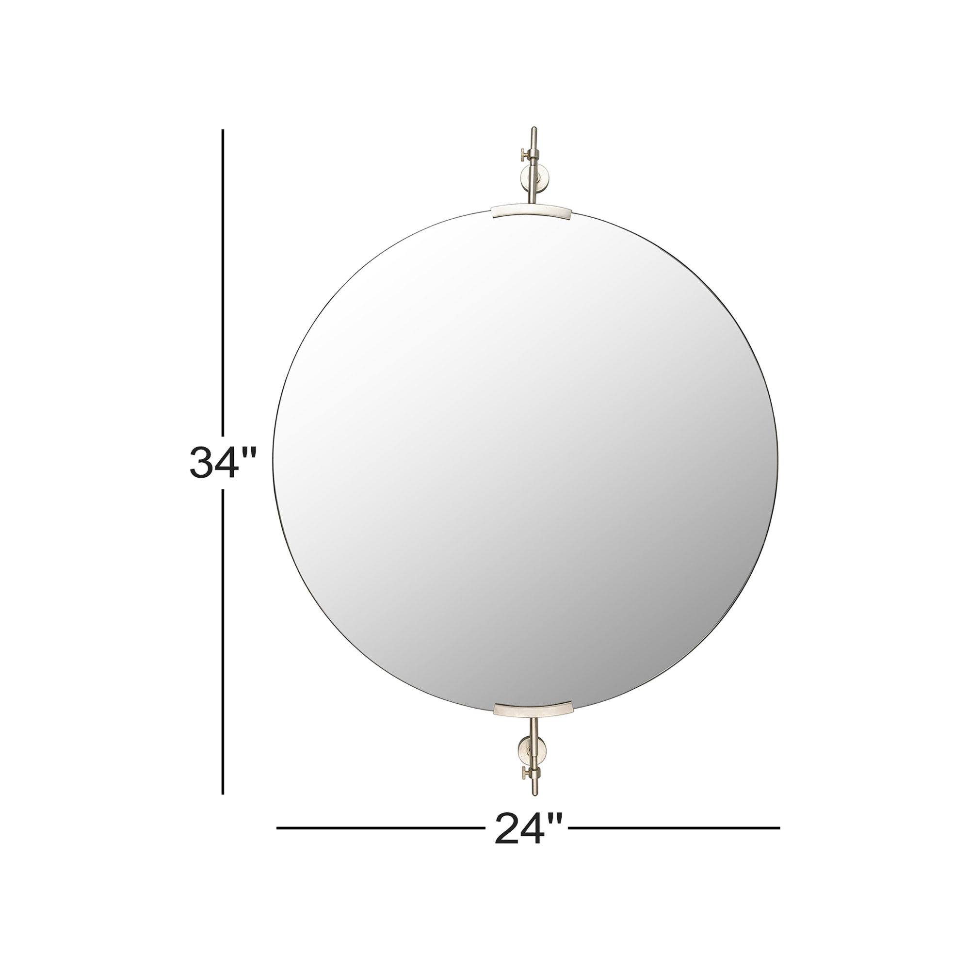 Guava Brass Round Mirror, 34" x 24"