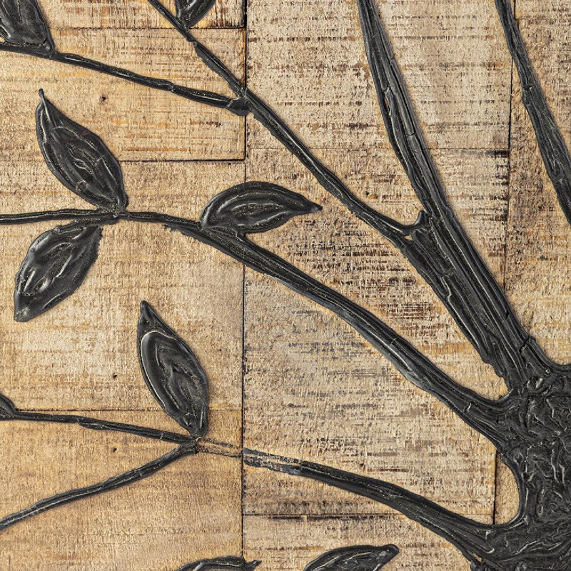 Textured Brown Mango Wood Tree of Life Wall Panel