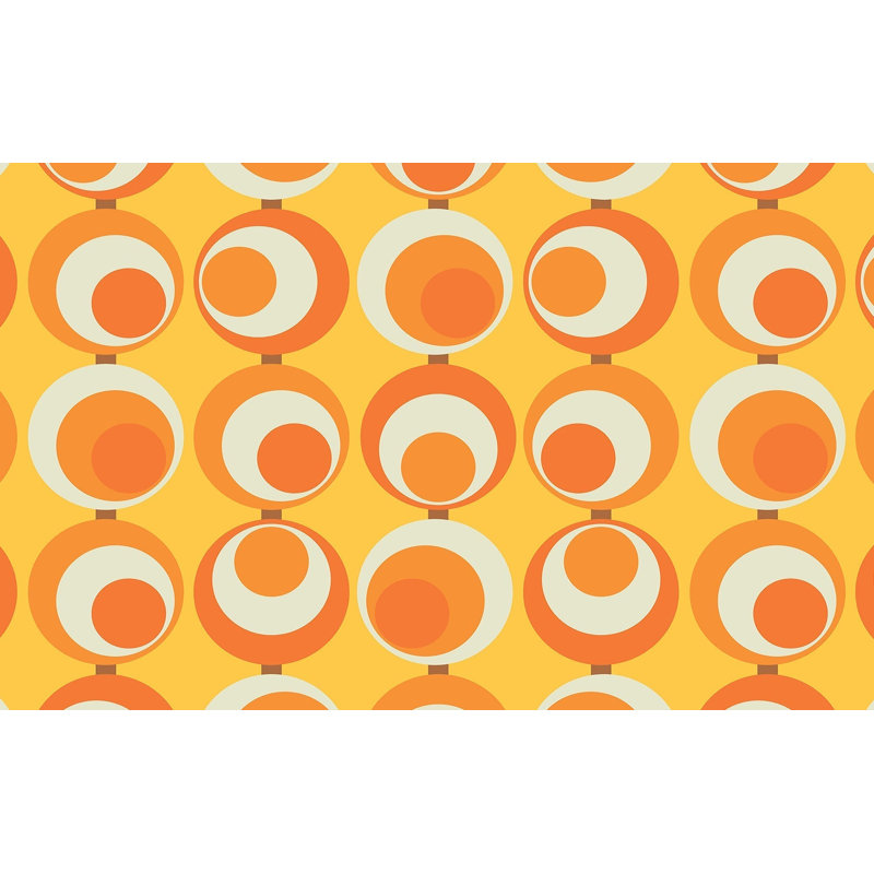 Murale pelez et collez de qualité supérieure - Cercles rétro, L 210 po x L 144 po