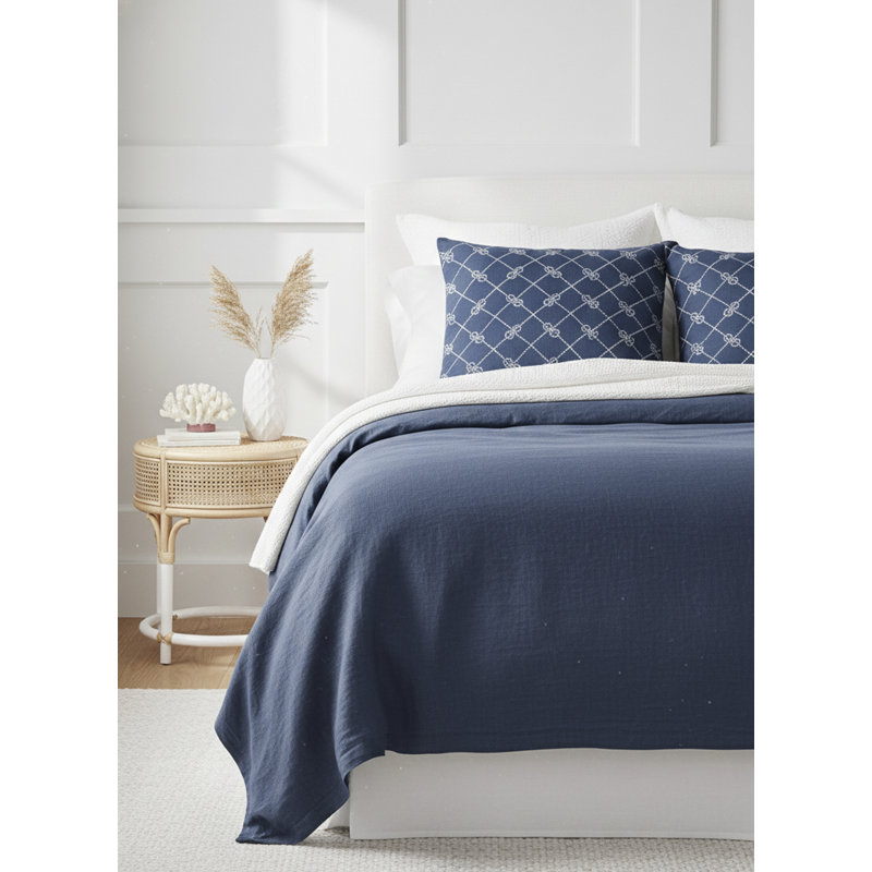 Printed Pillows Linen Pillow Cover, Blue, Rectangle 28" H x 36" W, Pillow Cover Only - No Insert