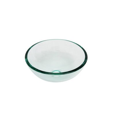 12-inch Glass Circular Vessel Bathroom Sink