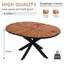 Table de salle à manger extensible ronde avec plateau en bois massif pour 4-6