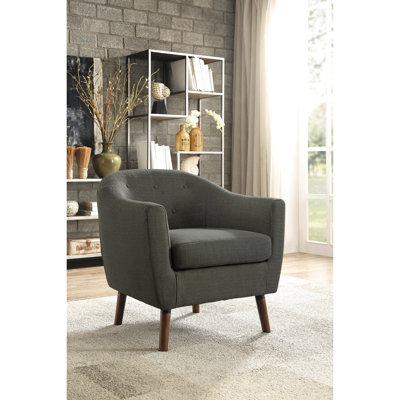 Chaise rembourrée Legs pour salon avec ressorts ensachés et finition bois