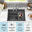 Delta Rivet™ Black Stainless Steel Drop-In Top Mount 16 Gauge Workstation Kitchen Sink Single Bowl-81984626
