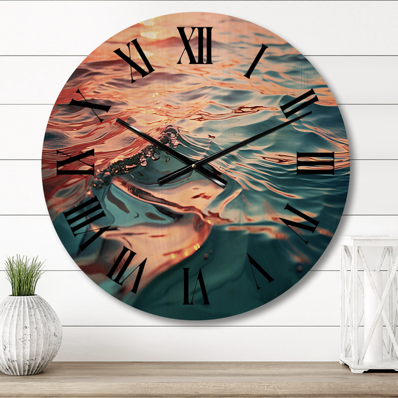 Horloge murale en bois massif Raphaelle, Moyenne