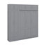 Lit escamotable avec armoire supérieure, tablettes et garde-robe, lit pliant peu encombrant-174084251