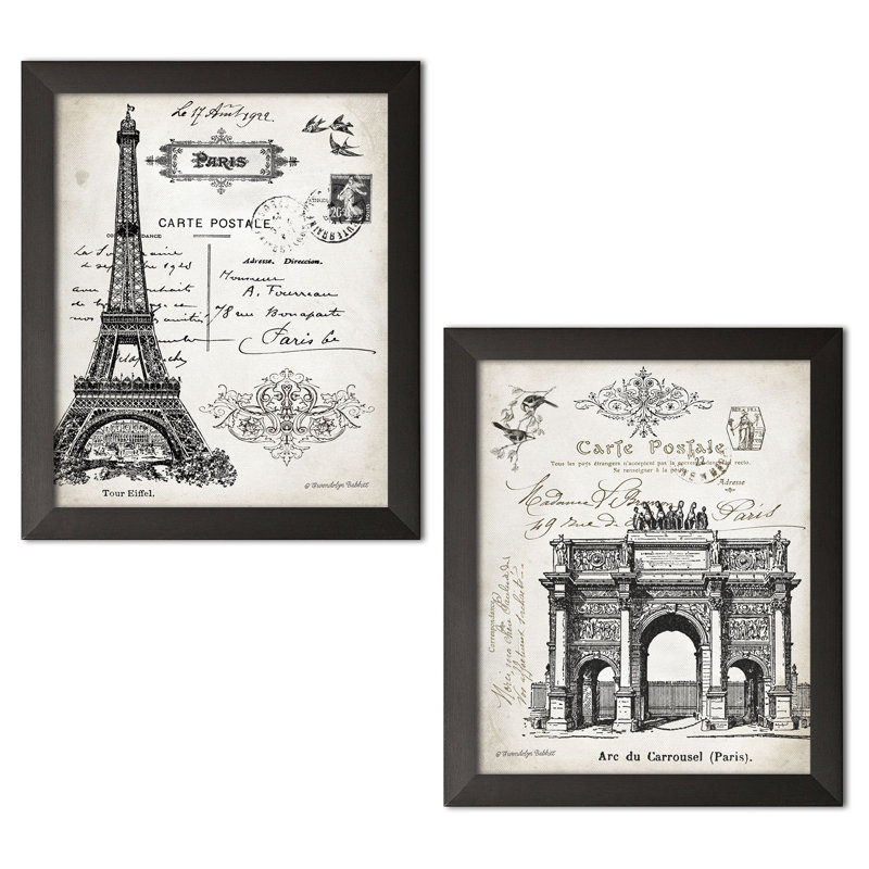 «belle "belle" , ensemble de tour de lit french, arc du carrousel et eiffel ", ensemble d’impression, H 16 po x l 13 po