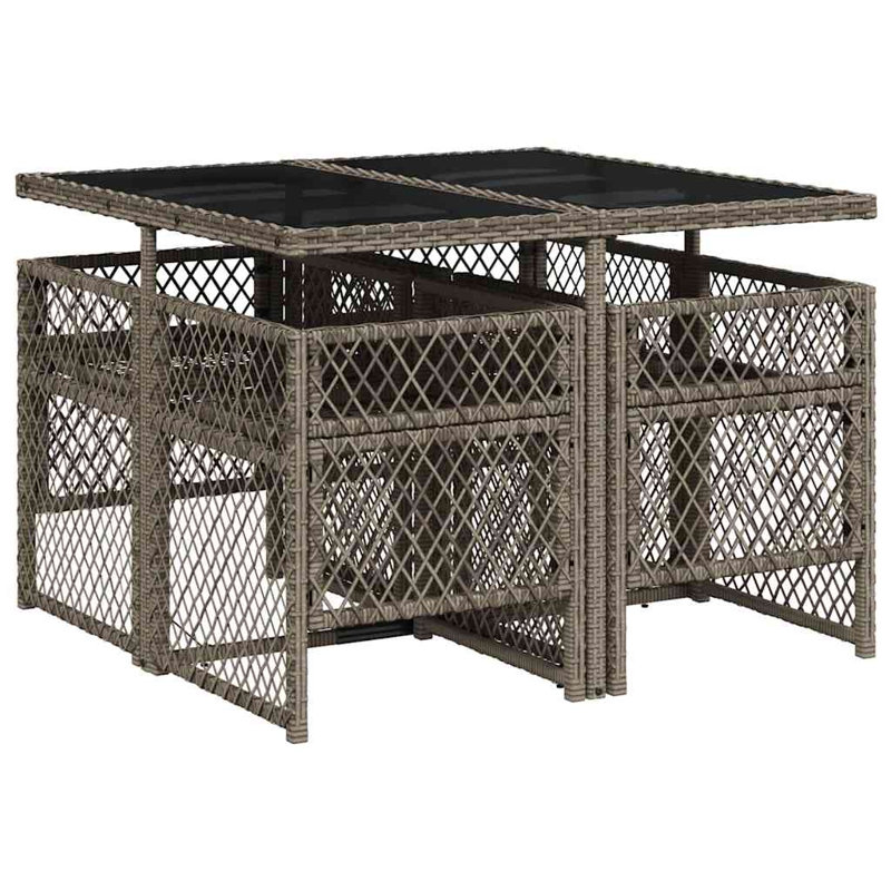 Patio Dining Set with, Grey, Grey