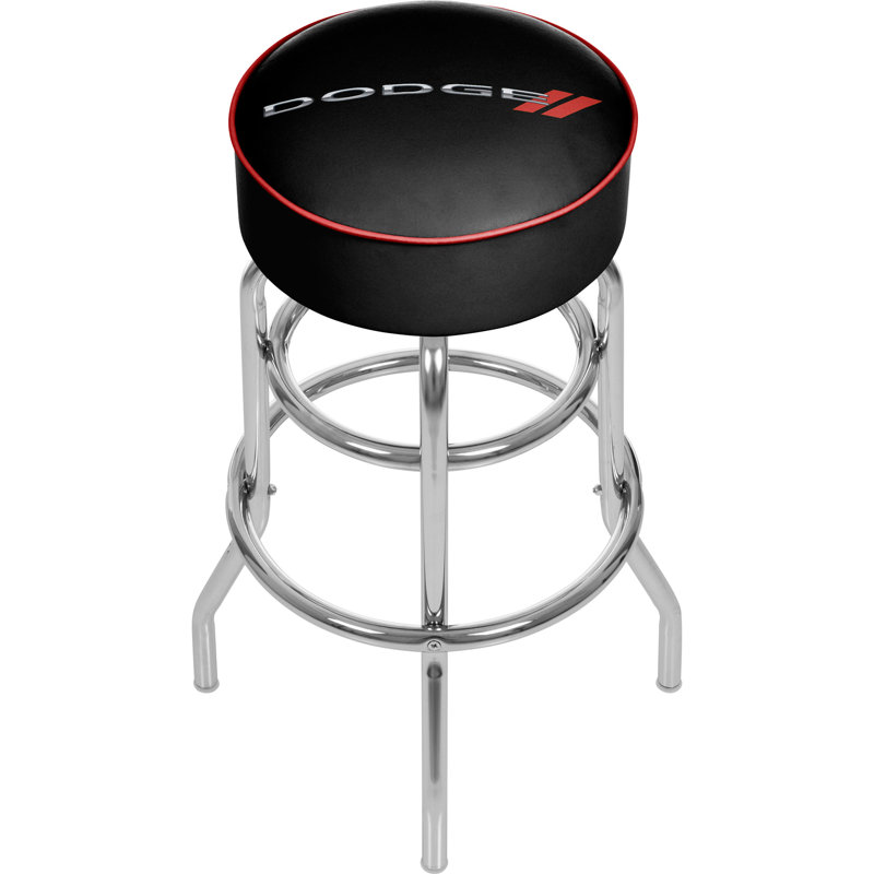 Sleek Gray 26" Swivel Metal Counter Stool with Padded Seat