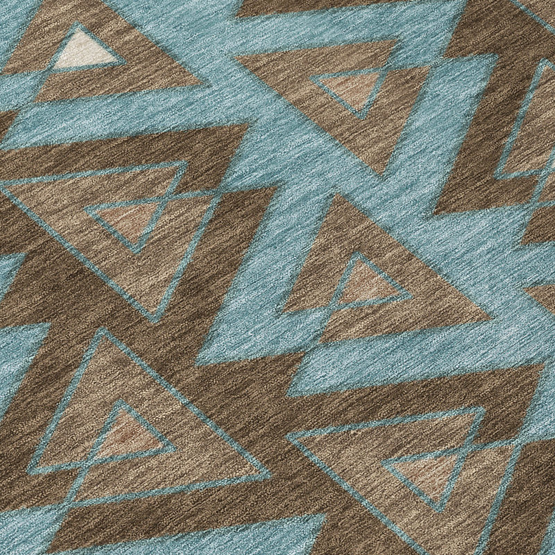 Machine Washable Indoor/Outdoor Chantille ACN2560 Geometric Rug, Chocolate, 9' x 12'