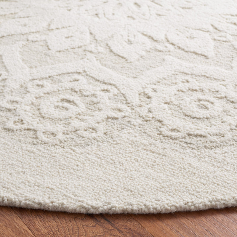 Blossom Hand Tufted Wool And Cotton With Latex Floral Rug, Round 6'