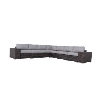 Minnesota Fully Assembled 9 Piece Outdoor Sectional Seating Group With Cushions