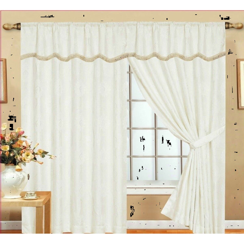 Deshawnna Room Darkening Curtain Pair, White, 228cm W x 274cm D