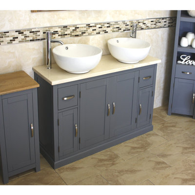 Hadler 1230mm Double Bathroom Vanity with Vessel Ceramic Basin