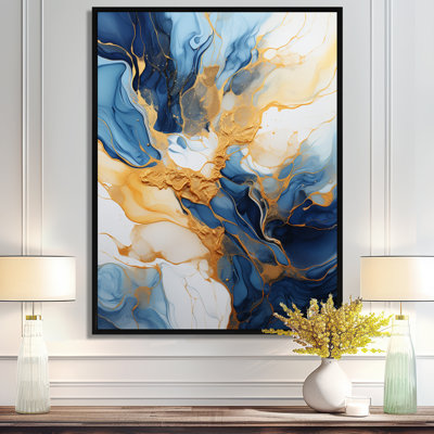 «Vibrant Ocean Dreams - Abstract Modern Waves», art mural du salon