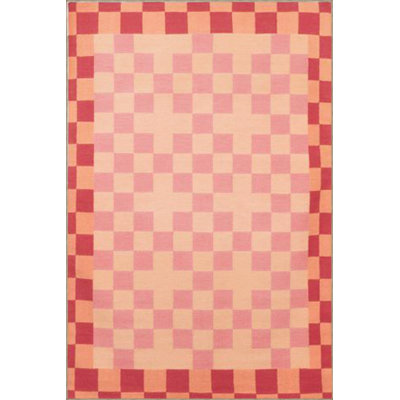 Decorative Carpet with Colorful Checkered and Pastel Painted Patterns
