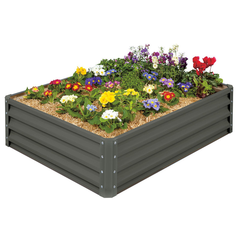 Feltonville Metal Raised Garden Bed, Slate Gray