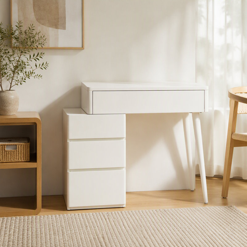 Bureau en bois blanc sans miroir 80Cm