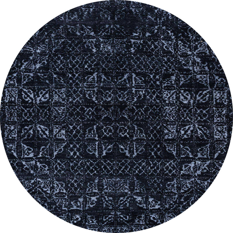 Tapis décoratif multicolore à motif abstrait, Rond 6 pi