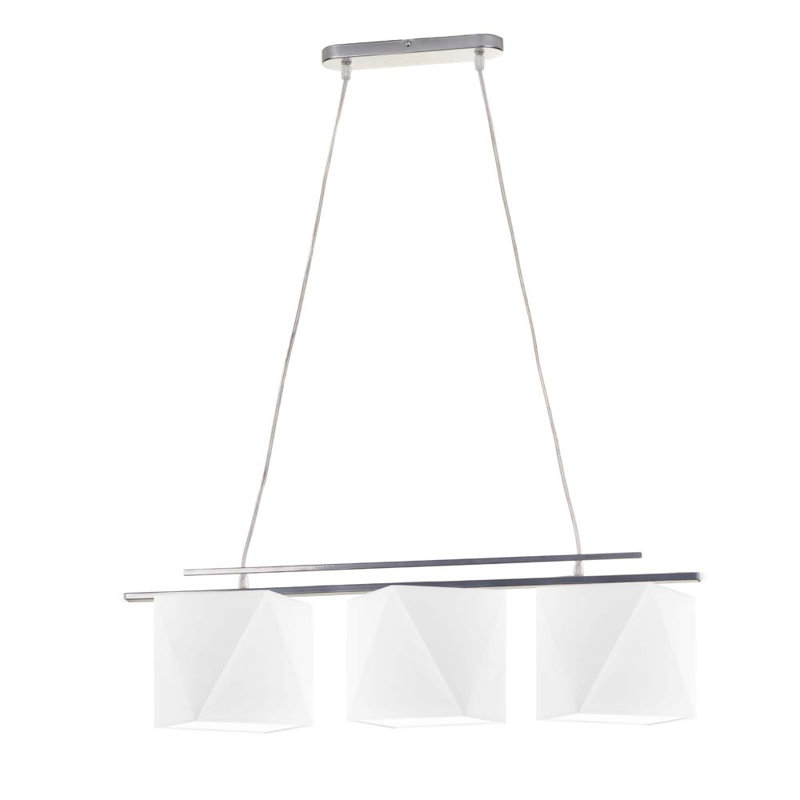 Dendrick 3 - Light Kitchen Island Pendant, White, Chrome