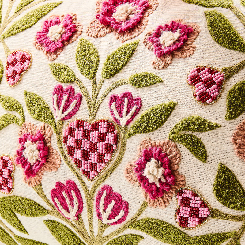 Check Hearts Lumbar Throw Pillow