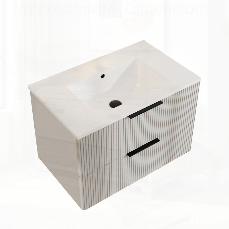 Meuble-lavabo de salle de bain élégant sans lavabo pour les intérieurs modernes, avec beaucoup de rangement et un design élégant