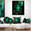 Cube infini vert profond - coussin imprimé abstrait-31040547-31040551