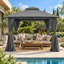 Gazebo de terrasse en acier à double toit souple de 3 m x 3 m-136324534