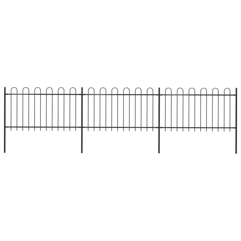 Celinda Black Metal Fence Panels Included, 100cm H x 510cm W x 0.5cm D