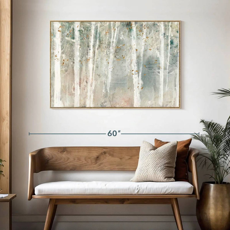 A Woodland Walk I, Cadre flottant en bois naturel, 46 po x 31 po