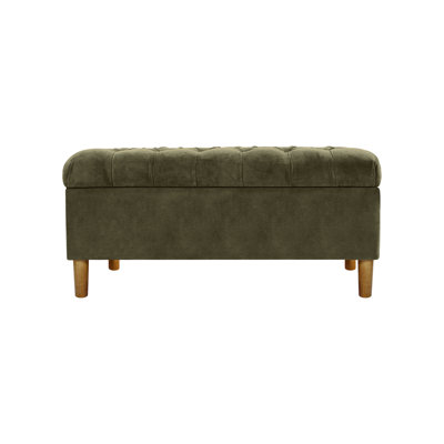 Banc de rangement à couvercle rabattable rembourré