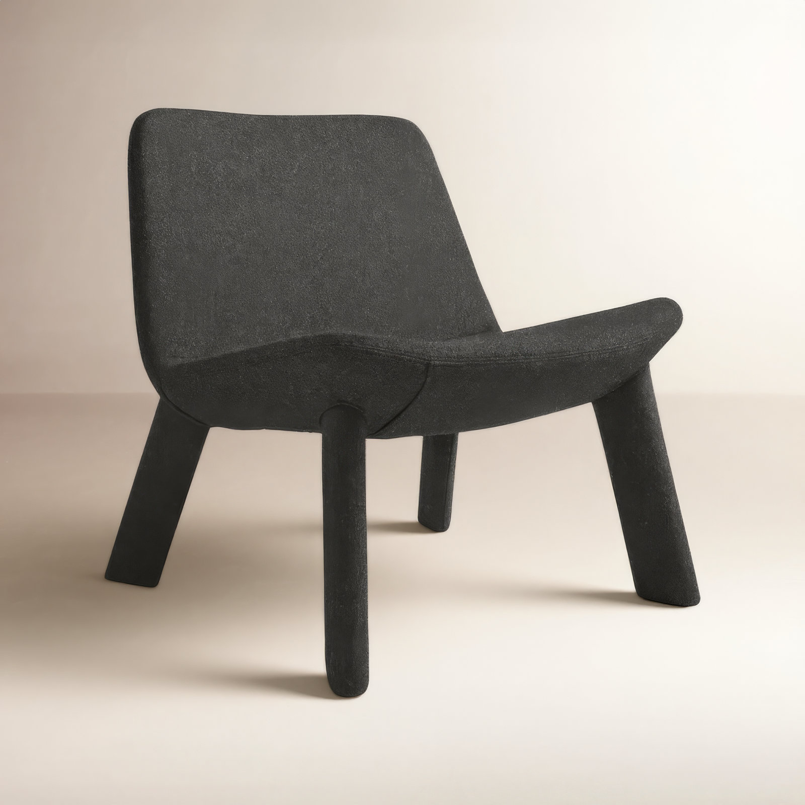 Neat Upholstered Accent Chair, Vesper Charcoal Wool